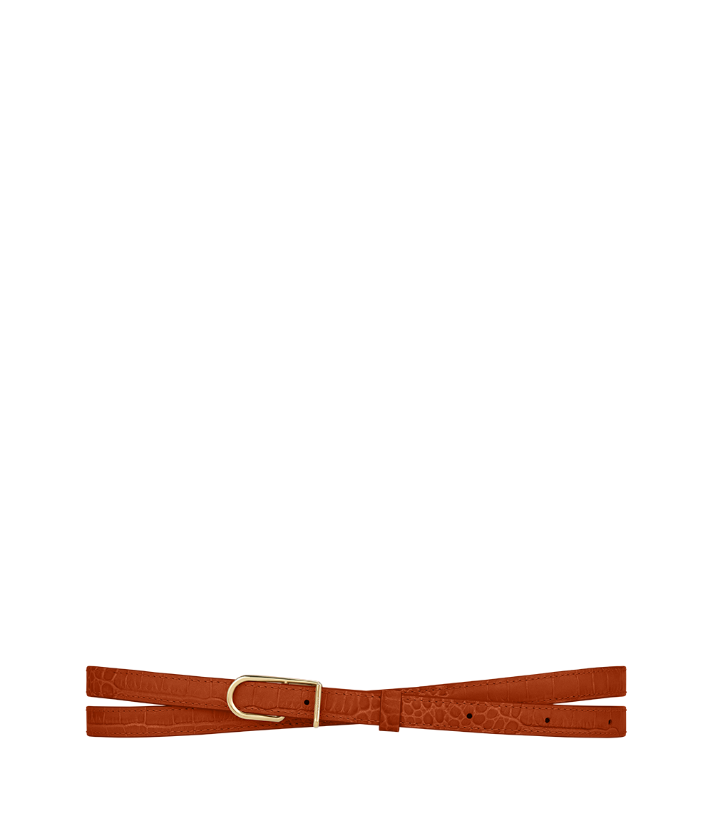 Thin Umi Belt - Terracotta croco print
