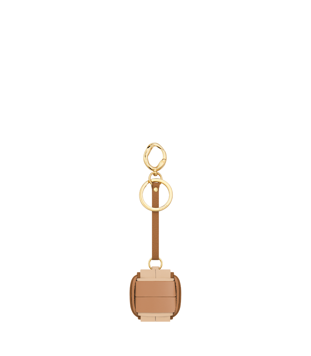 Polène Paris Cubo Keyring - Trio Camel in Natural