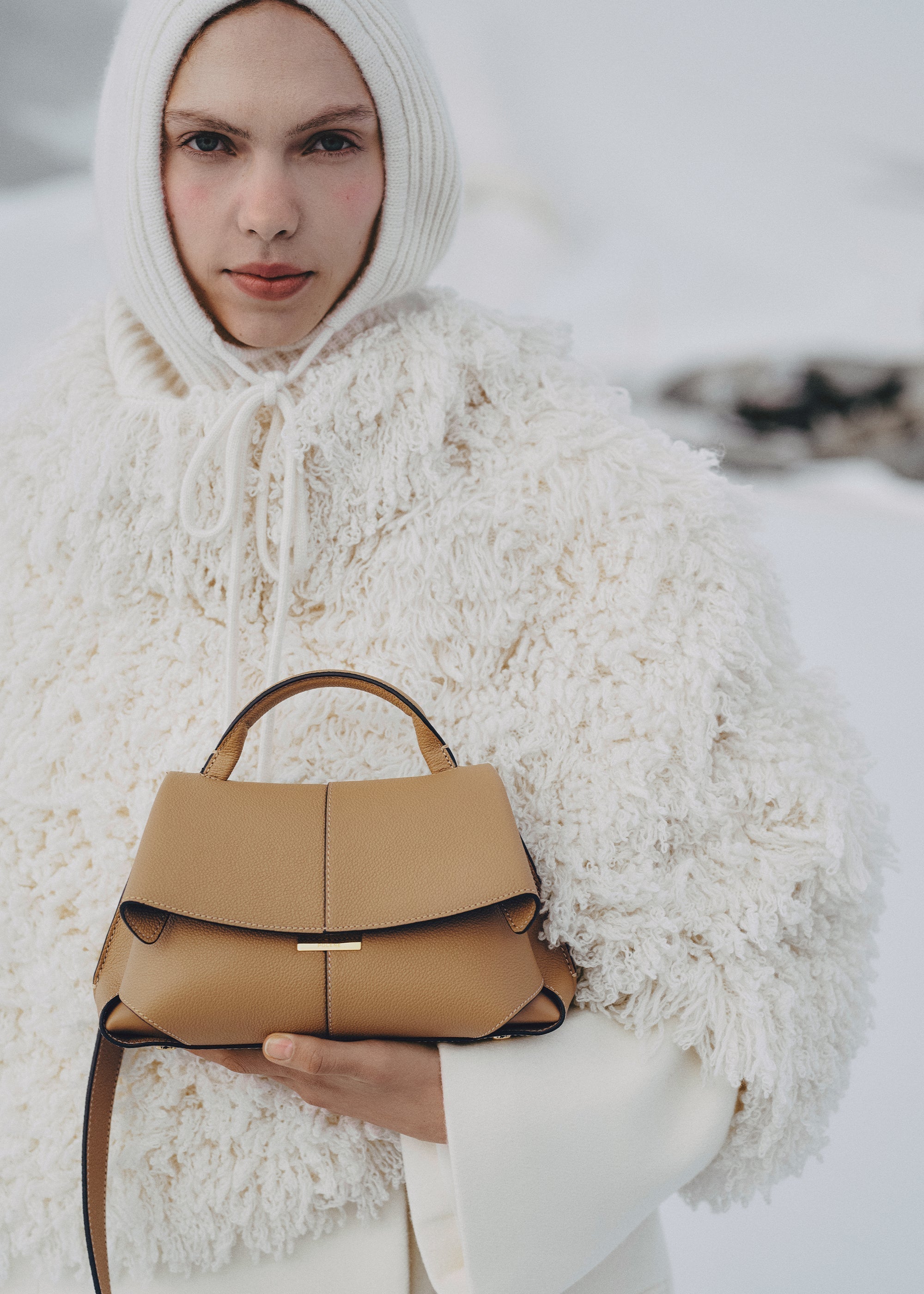 Polène | Bag - Numéro Huit Mini - Textured Nude – Polène AU