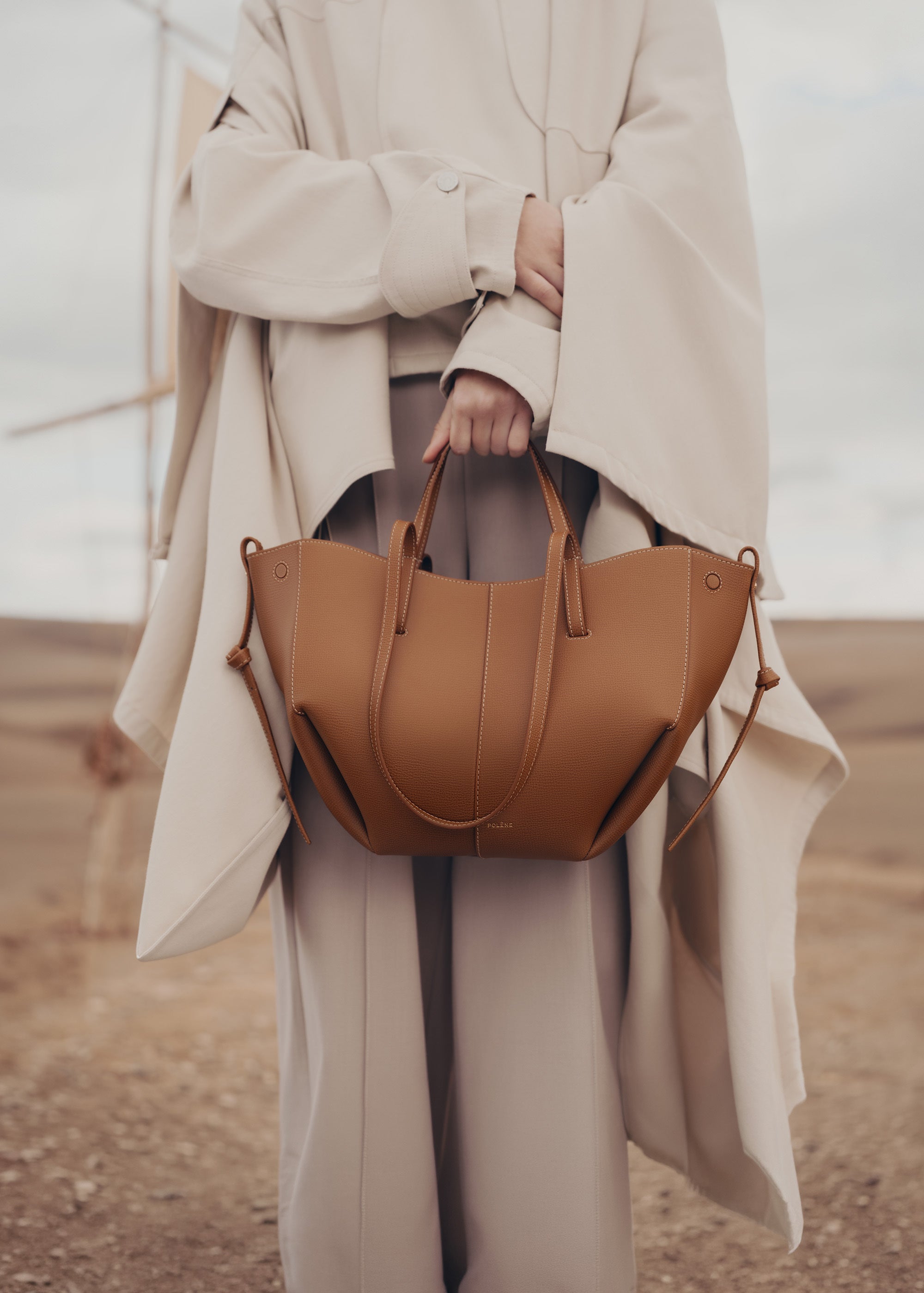 Polène | Bag - Cyme Mini - Textured Camel – Polène AU
