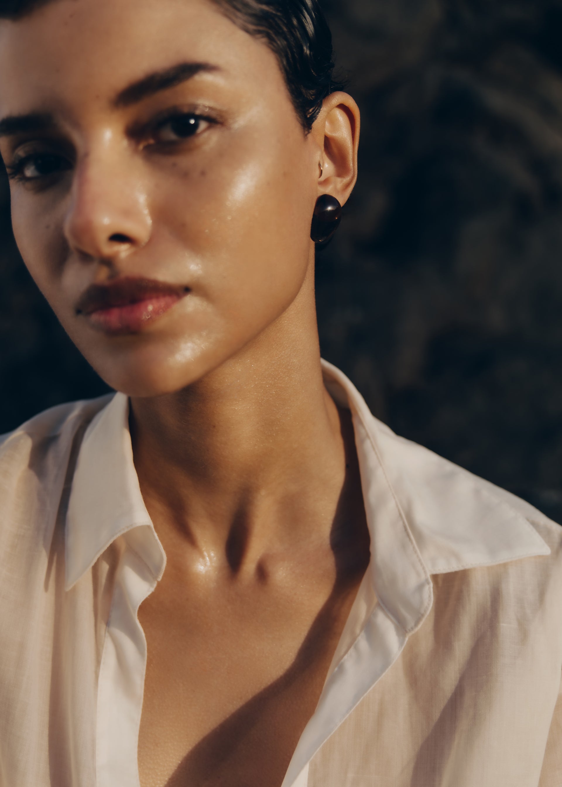 Stud Earrings Naé - Smoked glass