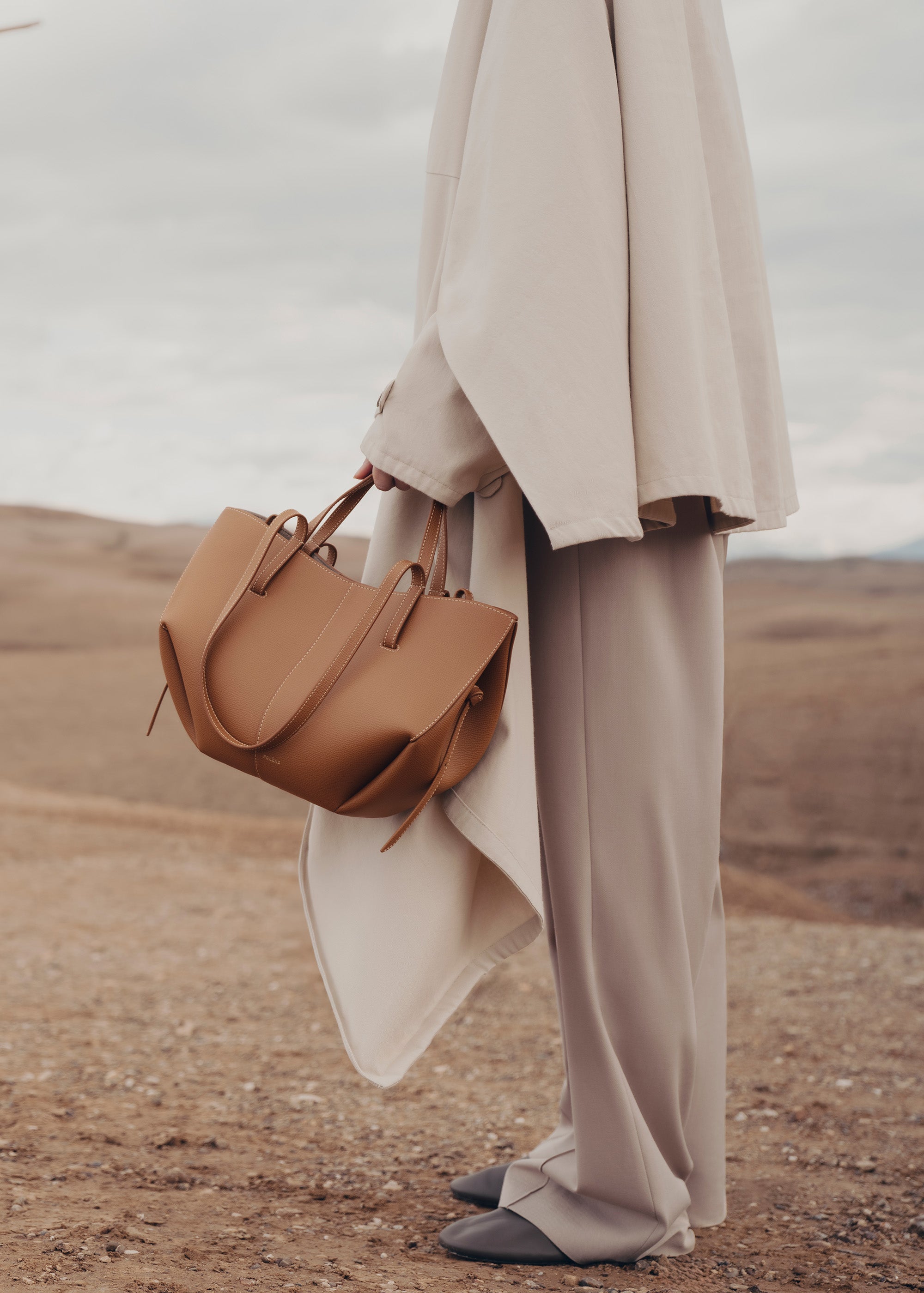 Polène | Bag - Cyme Mini - Textured Camel – Polène AU