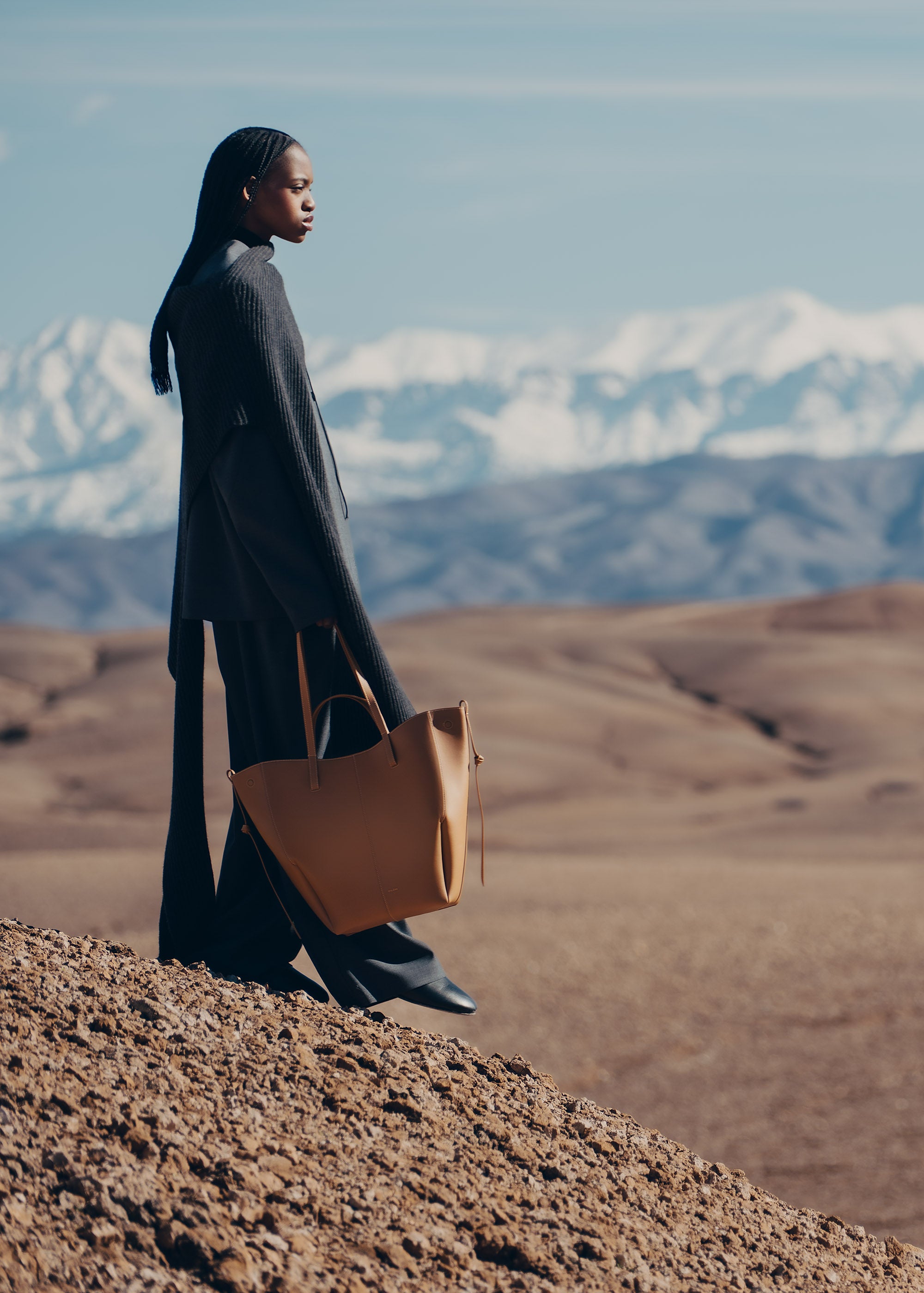Polène | Bag - Cyme Tote - Textured Camel – Polène AU