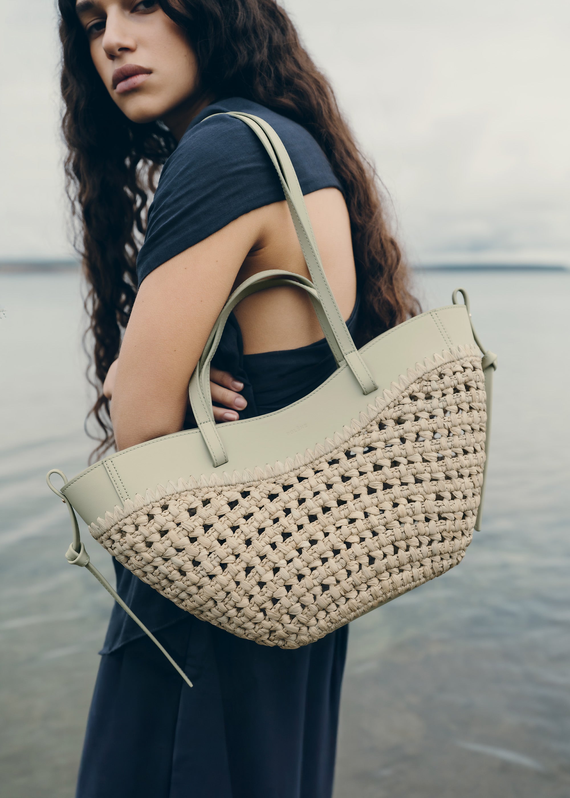 Polène | Bag - Cyme Mini - Raffia Laurel – Polène AU