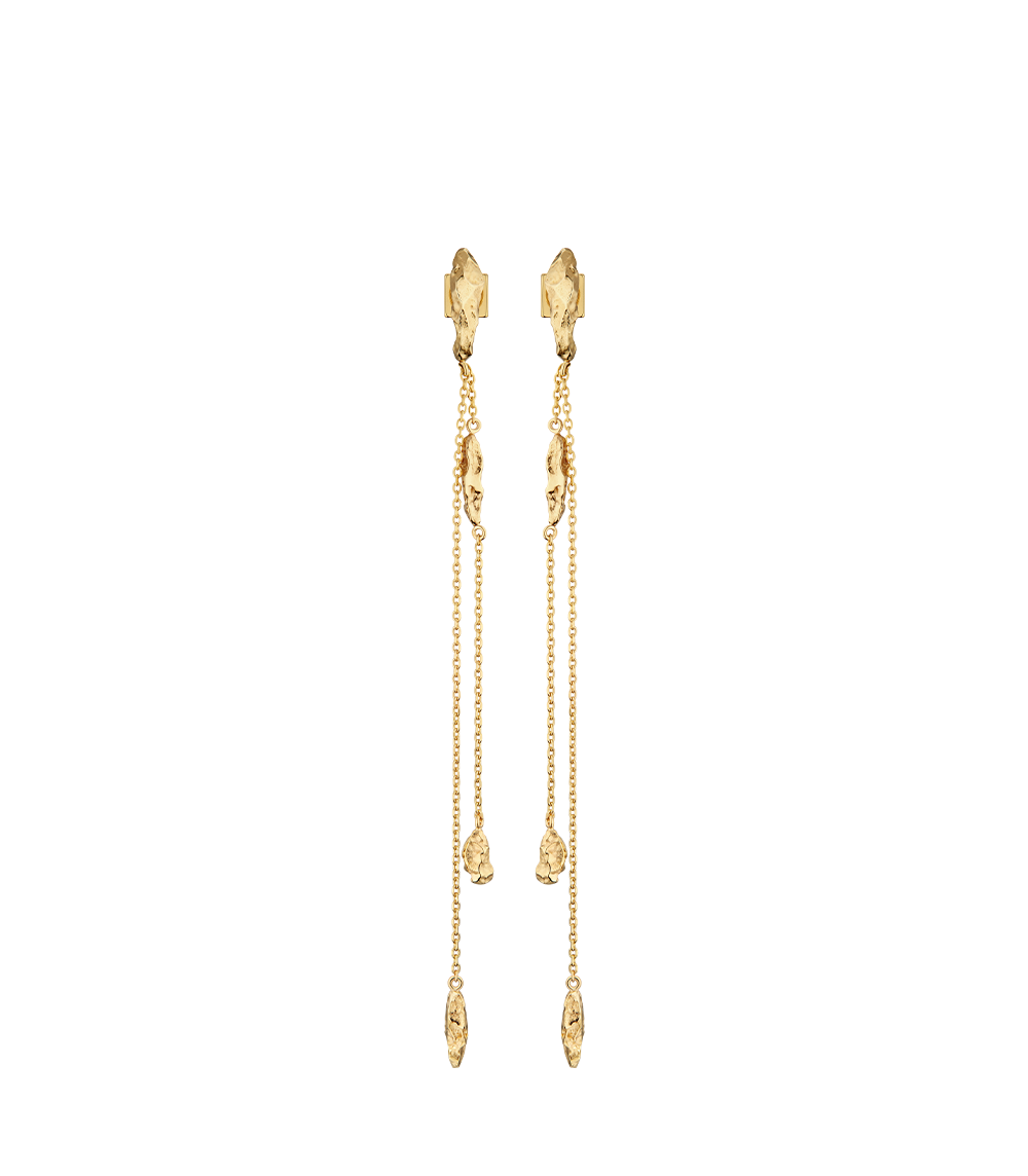 Eroz Chain Earrings - 24 carat gold-gilded edition