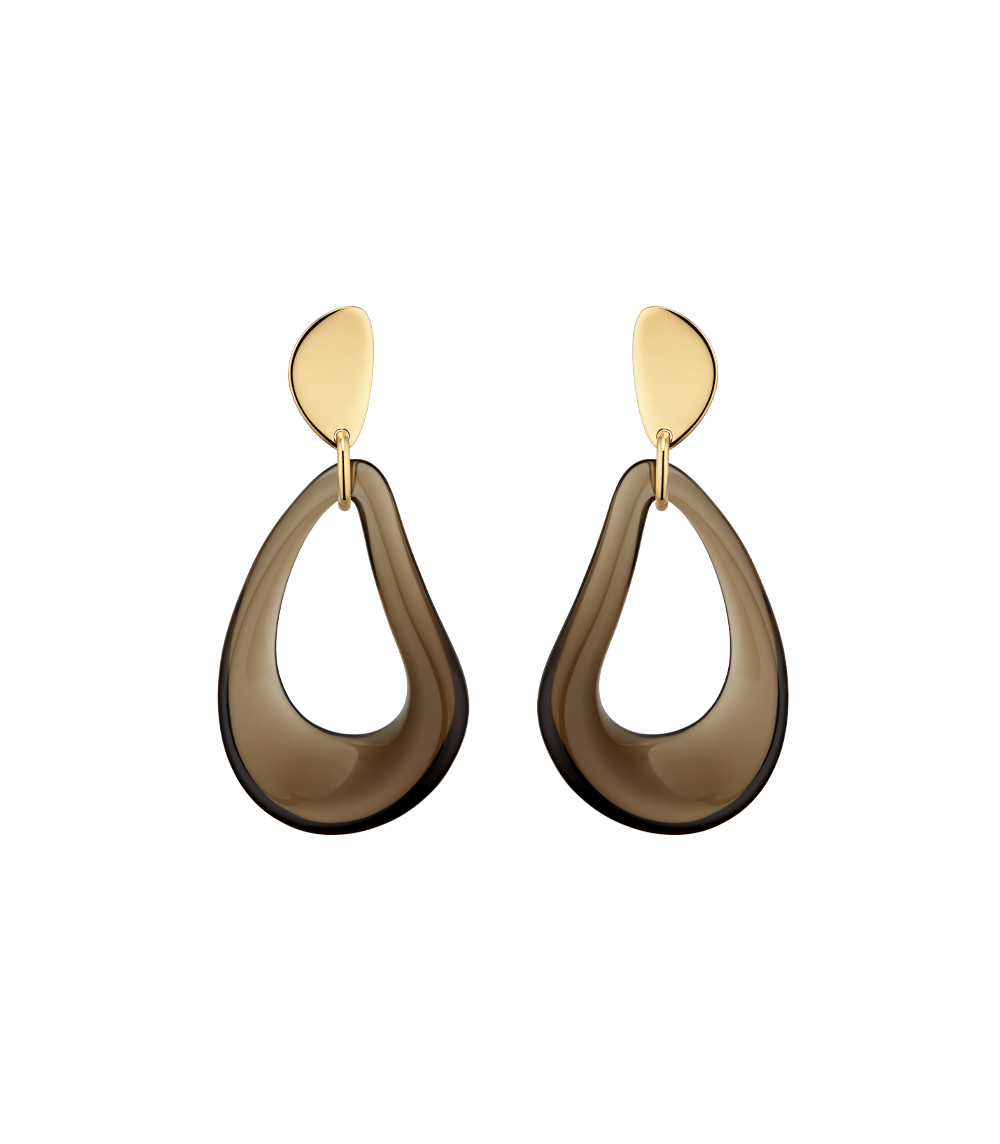 Drop Earrings Naé - Smoked glass