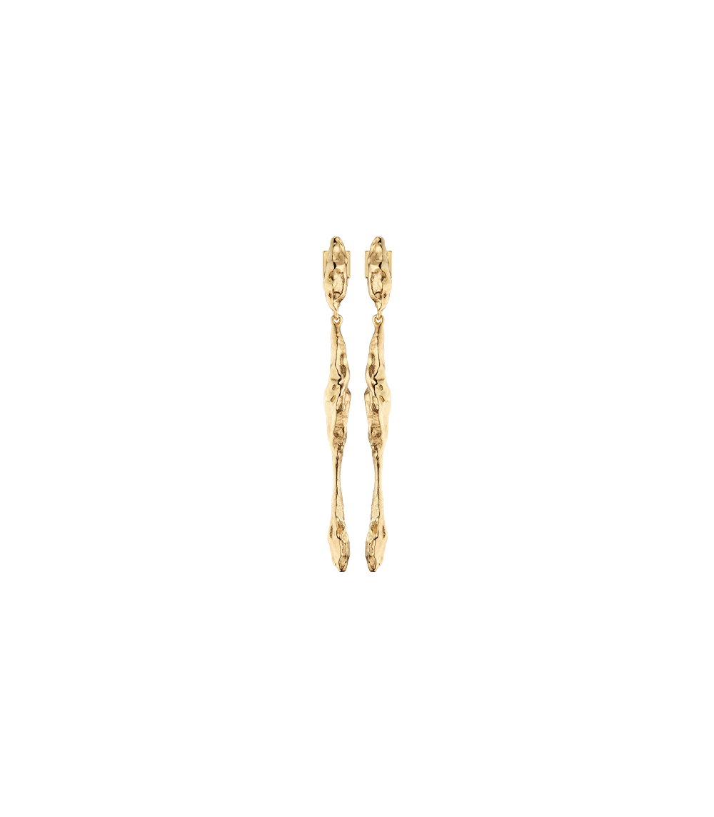 Eroz Drop Earrings - 24 carat gold-gilded edition