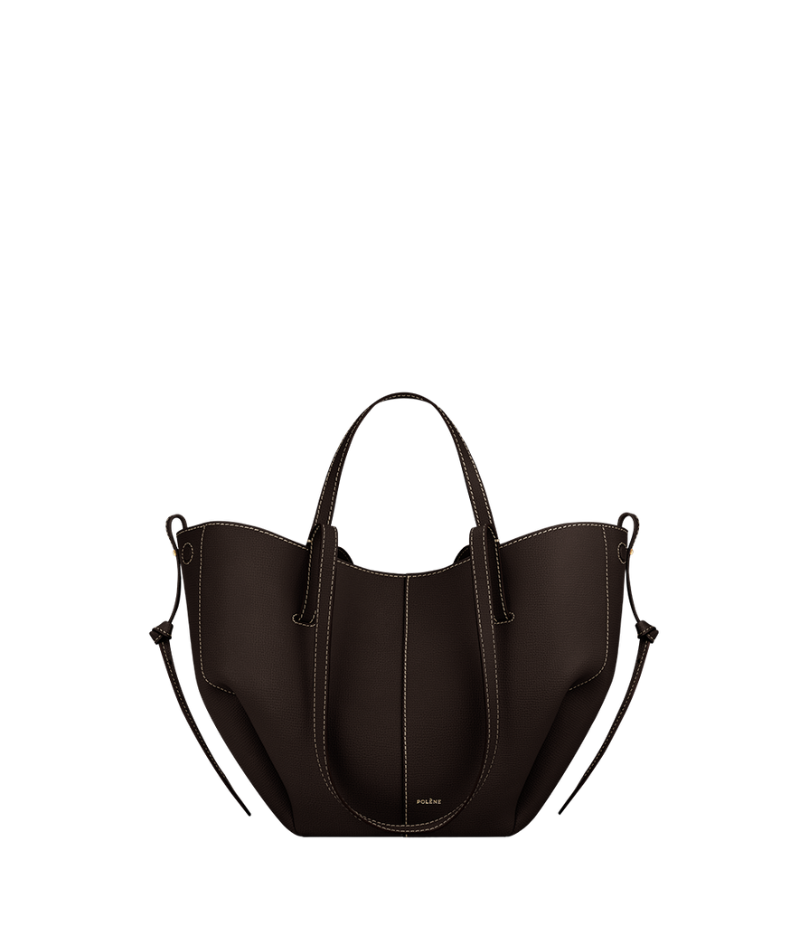 Polène Bag Cyme Mini Textured Ebony